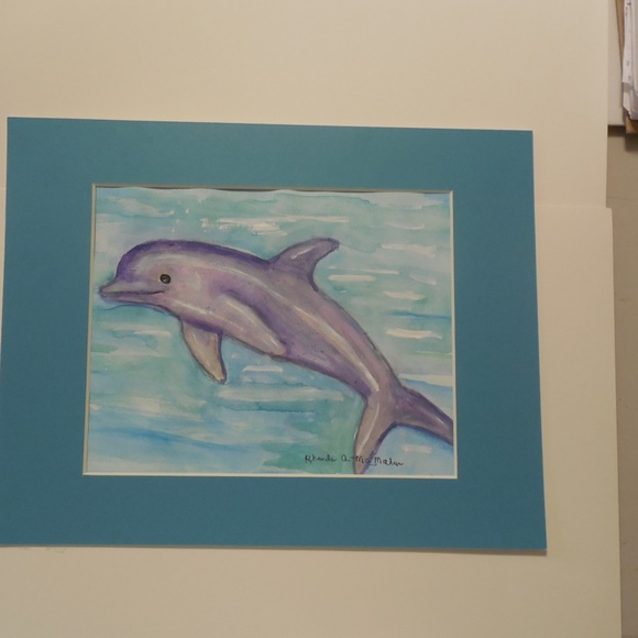 Bottlenose Dolphin Original Watercolor HAND CRAFTED Painting - Picture 3 of 5